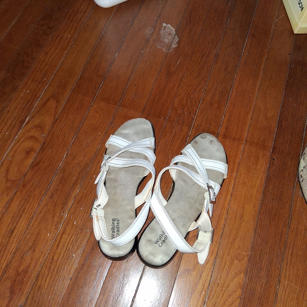 Walking Cradles White Sandals